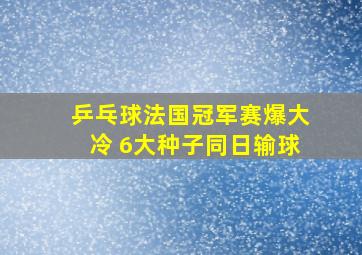 乒乓球法国冠军赛爆大冷 6大种子同日输球